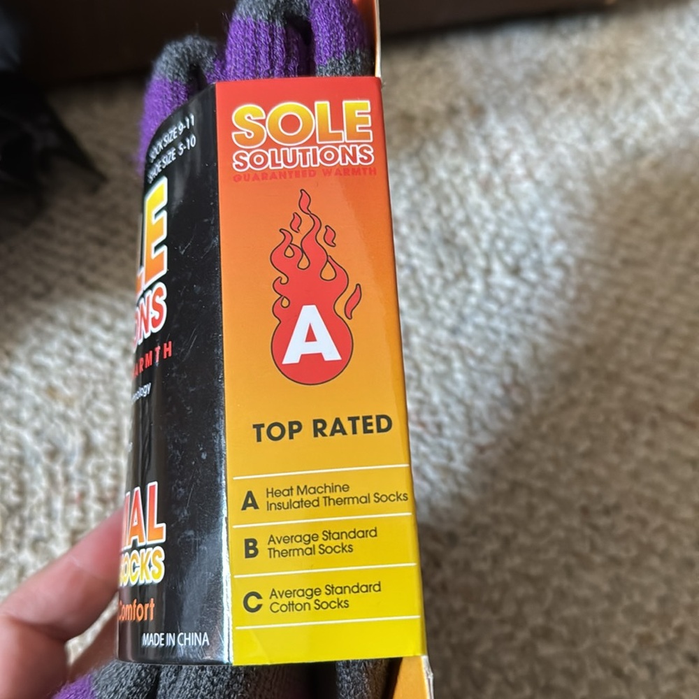 Brand new womensThermal Insulated Socks - Gray and Purple - Picture 3 of 4